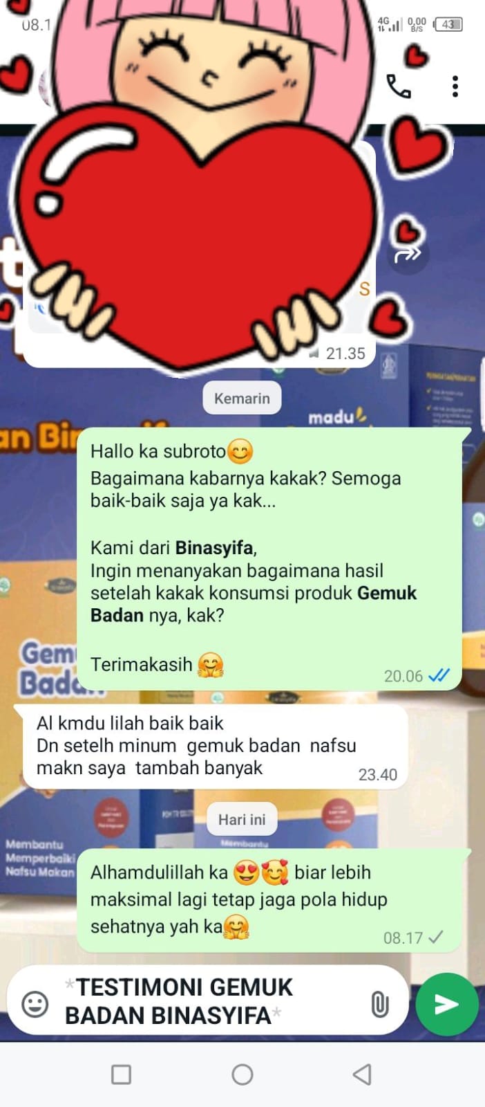 GEMUK BADAN - Penggemuk Badan Alami