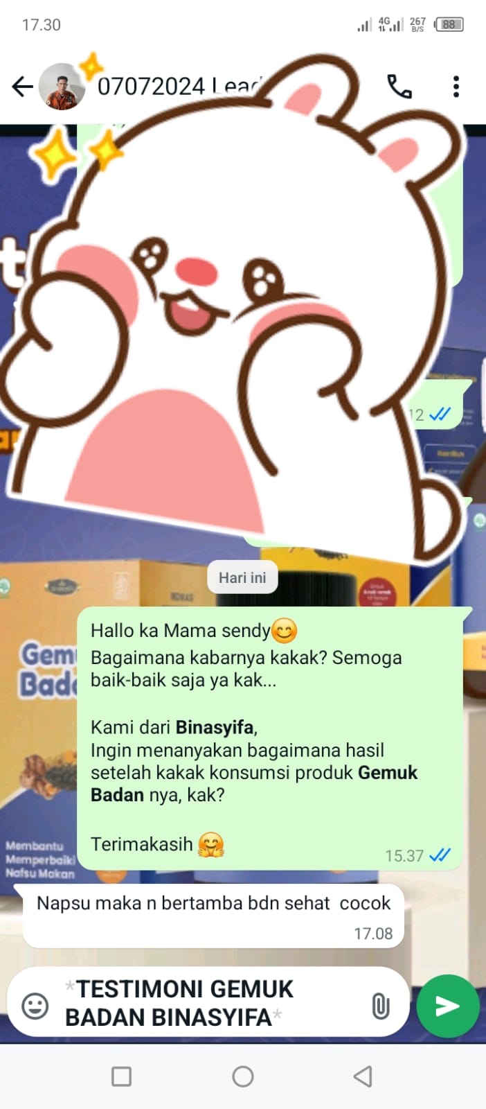 GEMUK BADAN - Penggemuk Badan Alami