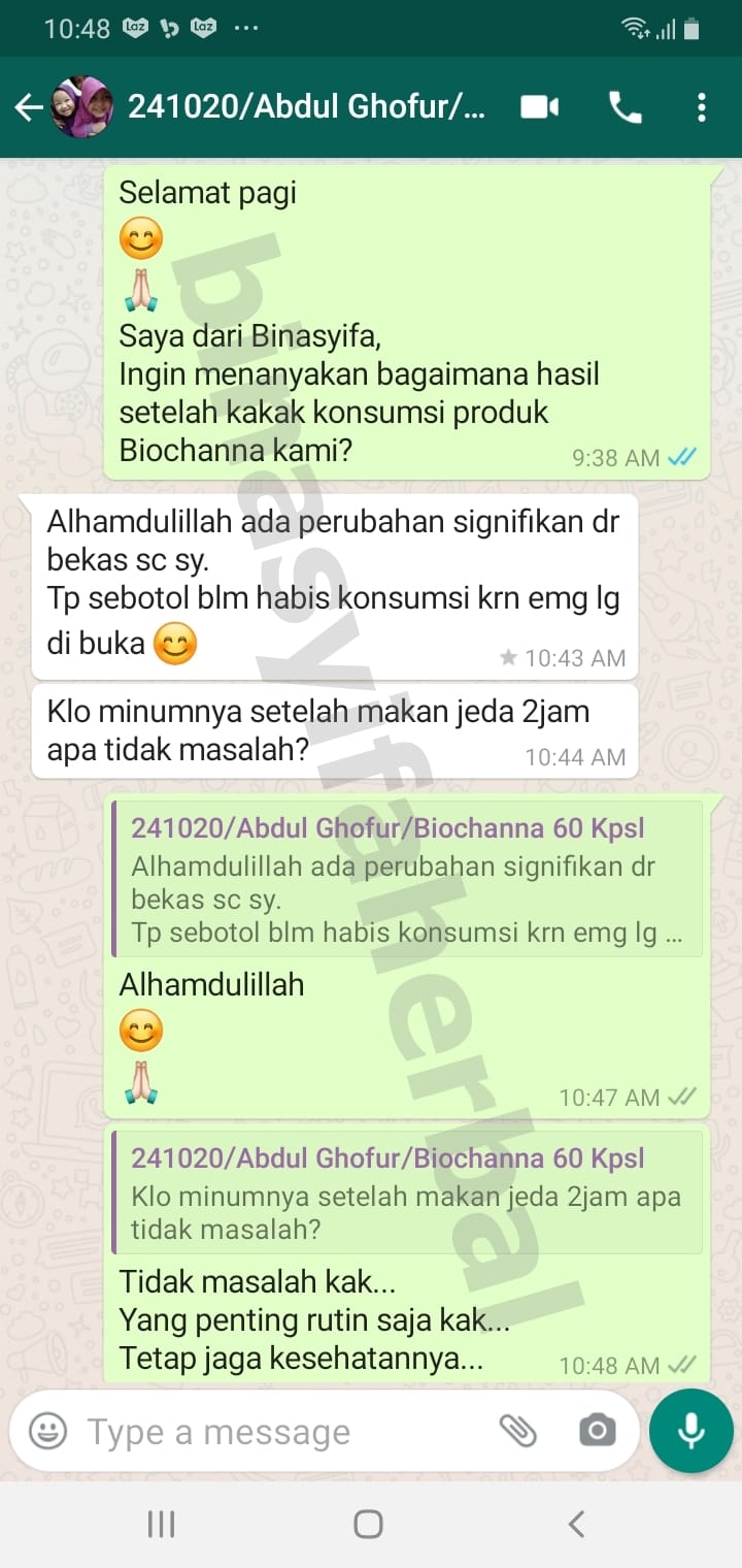 Testimoni Biochanna 1 BIOCHANNA - Kapsul Ikan Gabus Premium