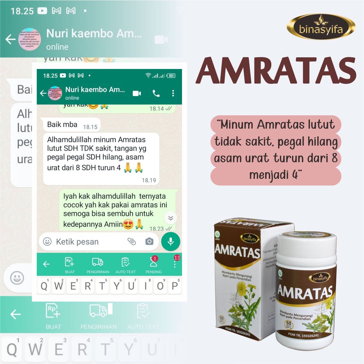 Testimony Amratas - Nuri AMRATAS - Herbal Asam Urat & Nyeri Sendi